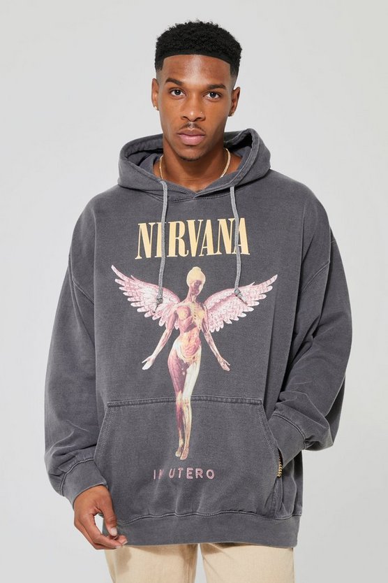 Oversize Hoodie mit lizenziertem Nirvana-Print