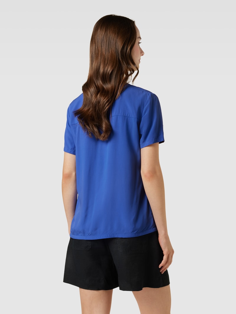 Blusenshirt mit V-Ausschnitt in royalblau