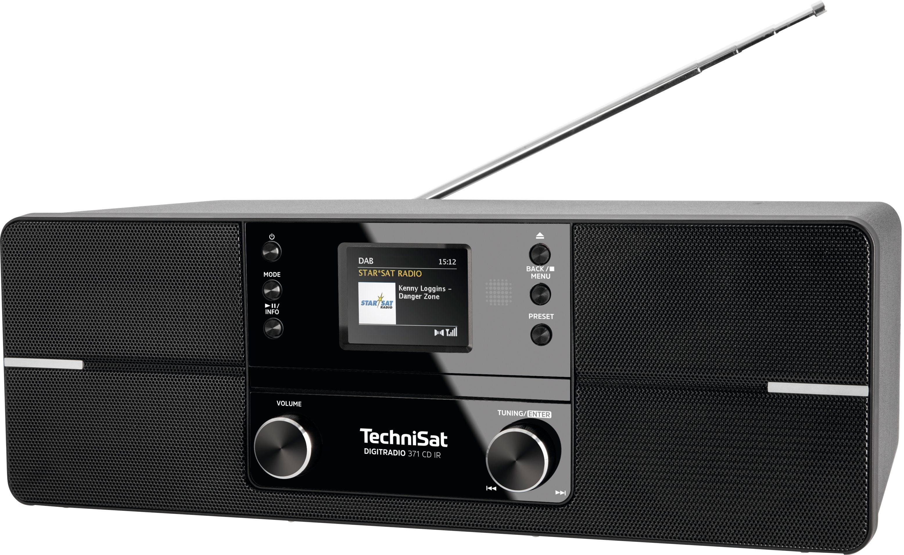 TechniSat DIGITRADIO 371 CD IR Stereoanlage- Internet-Radio (Digitalradio (DAB), UKW mit RDS, mit DAB+, CD-Player, Bluetooth, Farbdisplay, USB)