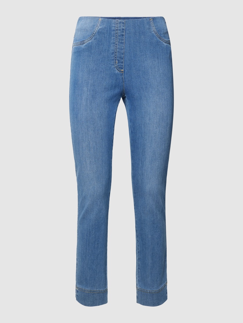 Slim Fit Jeans mit angedeuteten Eingrifftaschen Modell 'IGOR' in blau