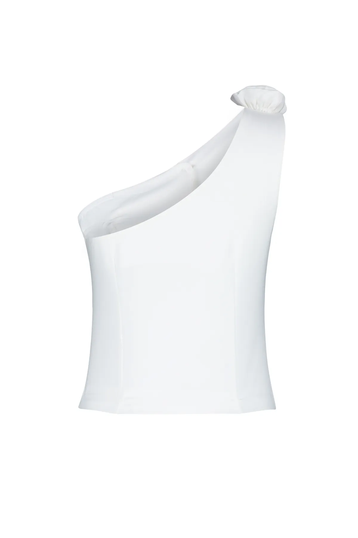 Trendyol Collection  Ecru Taillierte Limited Edition One Shoulder Rose gewebte Weste mit detaillierten Details TWOSS24YE00038