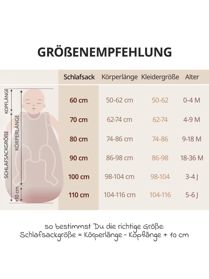 Makian Musselin-Schlafsack - Beige - Gr. 60 cm in beige günstig kaufen