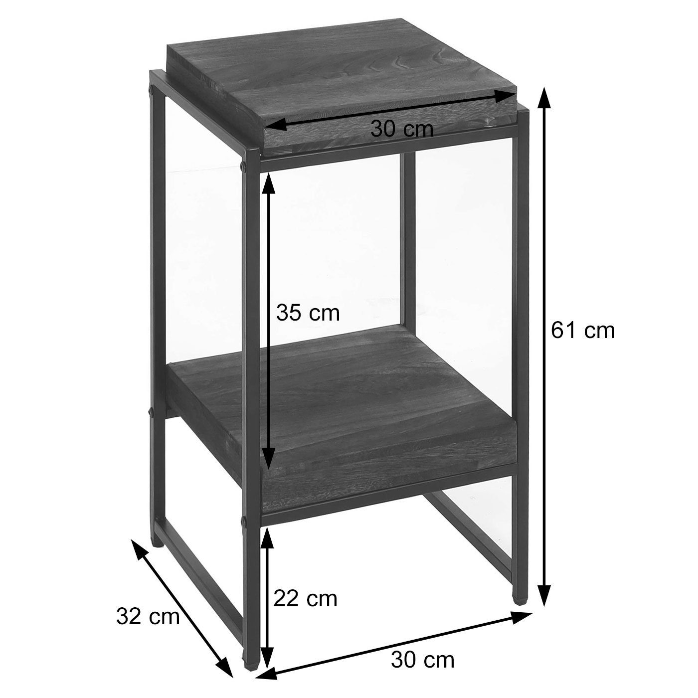 MCW Blumentisch MCW-K71-B, Pflegeleichte Oberfläche, Dicke 5 cm Holzplatte, Inkl. Fußbodenschoner