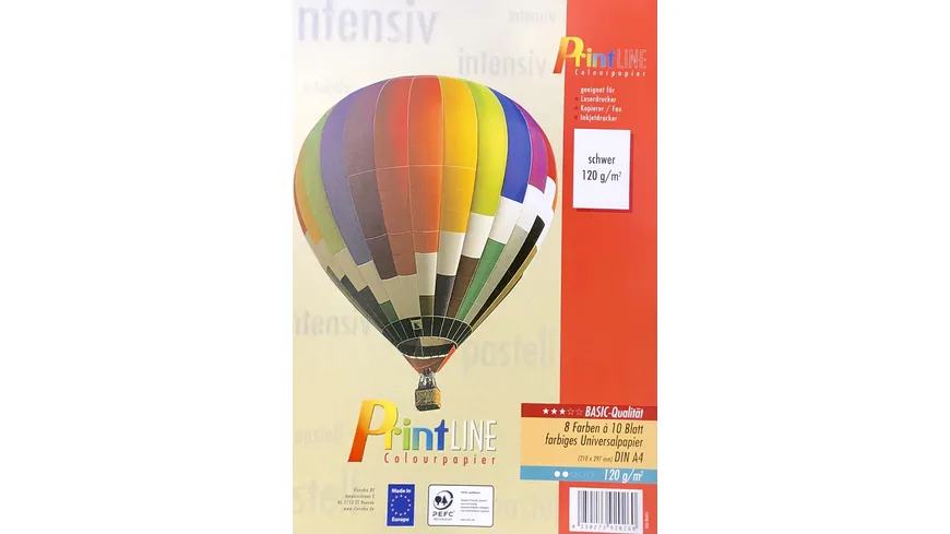 PrintLINE Universalpapier A4 Farbmix 120g 80 Blatt
