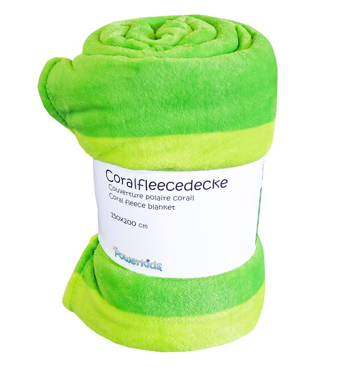 Kinderdecke Fußball Coral Fleecedecke 150x200cm Kuscheldecke Kinder Decke Fleece, JACK, Fußballfeld Grün gestreift