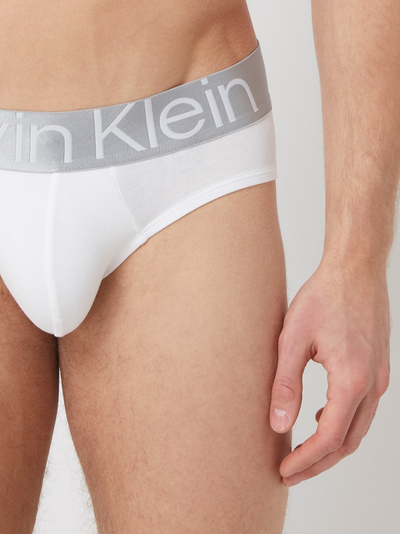 Slip mit elastischem Bund in metallic im 3er-Pack in mittelgrau