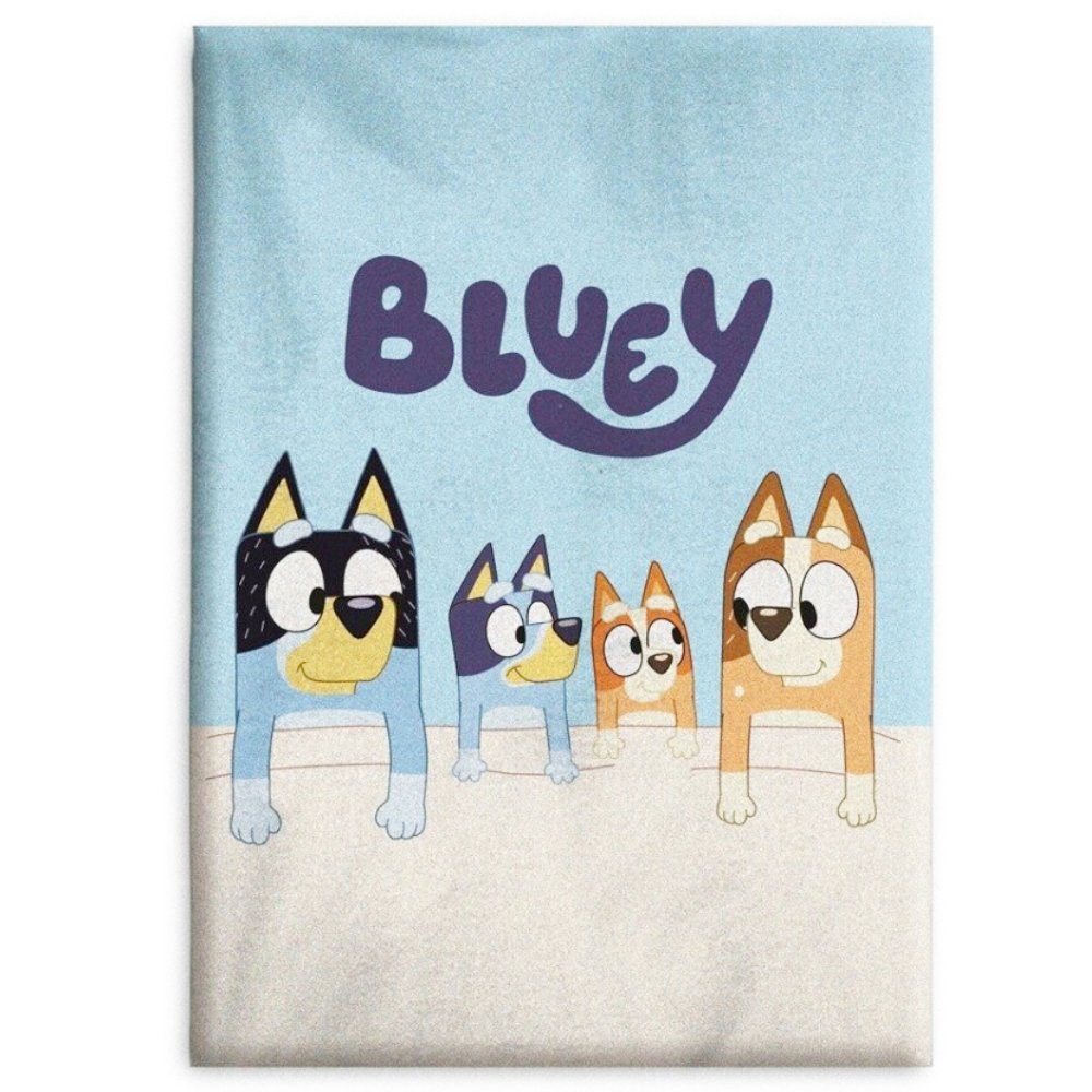 Wohndecke Bluey und Bingo Kinder Fleecedecke leichte Kuscheldecke, Bluey, Gr. 100 x 140 cm