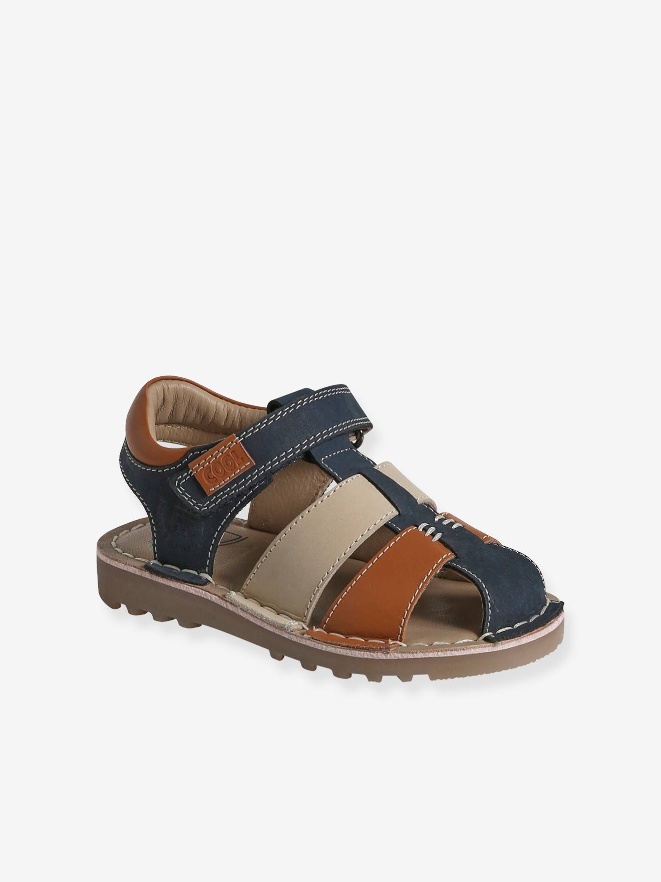 Vertbaudet Kinder Klett-Sandalen, Anziehtrick - set blau