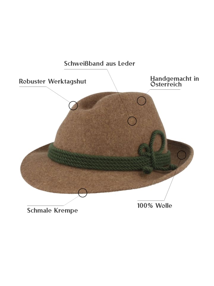 Hutmacher Zapf Trachtenhut in braun günstig kaufen
