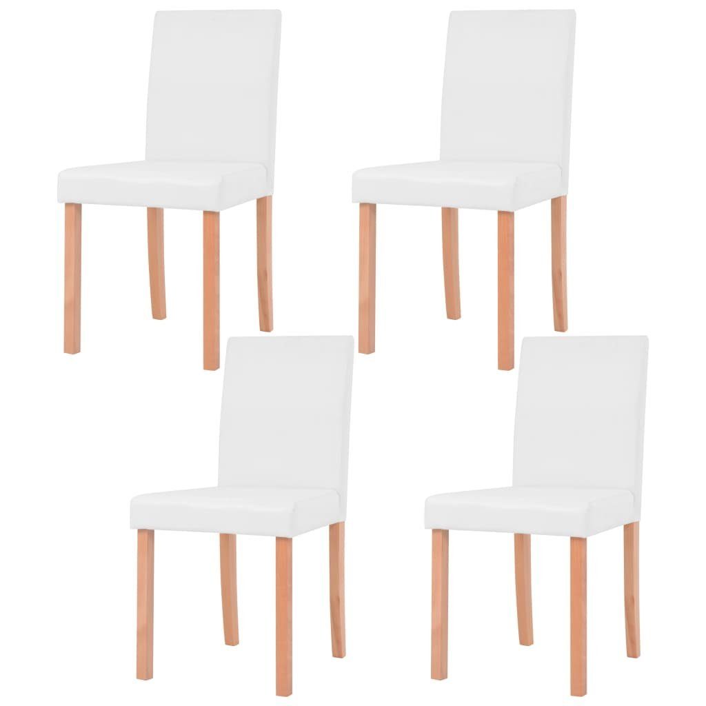 vidaXL Esszimmer-Set Esszimmertisch und Stühle 5-tlg. Kunstleder Eiche Cremeweiß