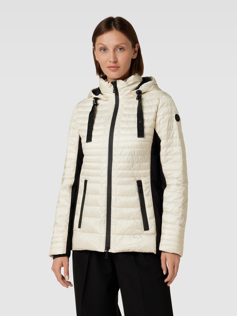 Steppjacke mit Label-Patch in beige