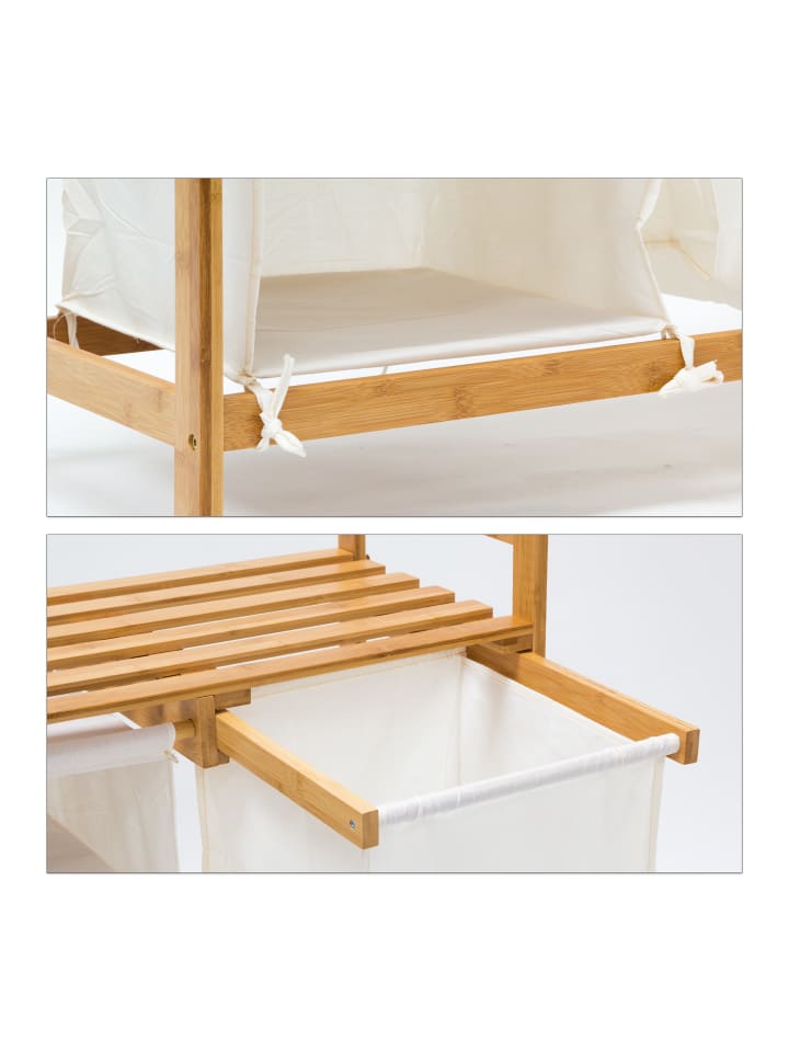 relaxdays Wäschesammler in Natur - (B)69,5 x (H)77 x (T)36 cm günstig kaufen onesize