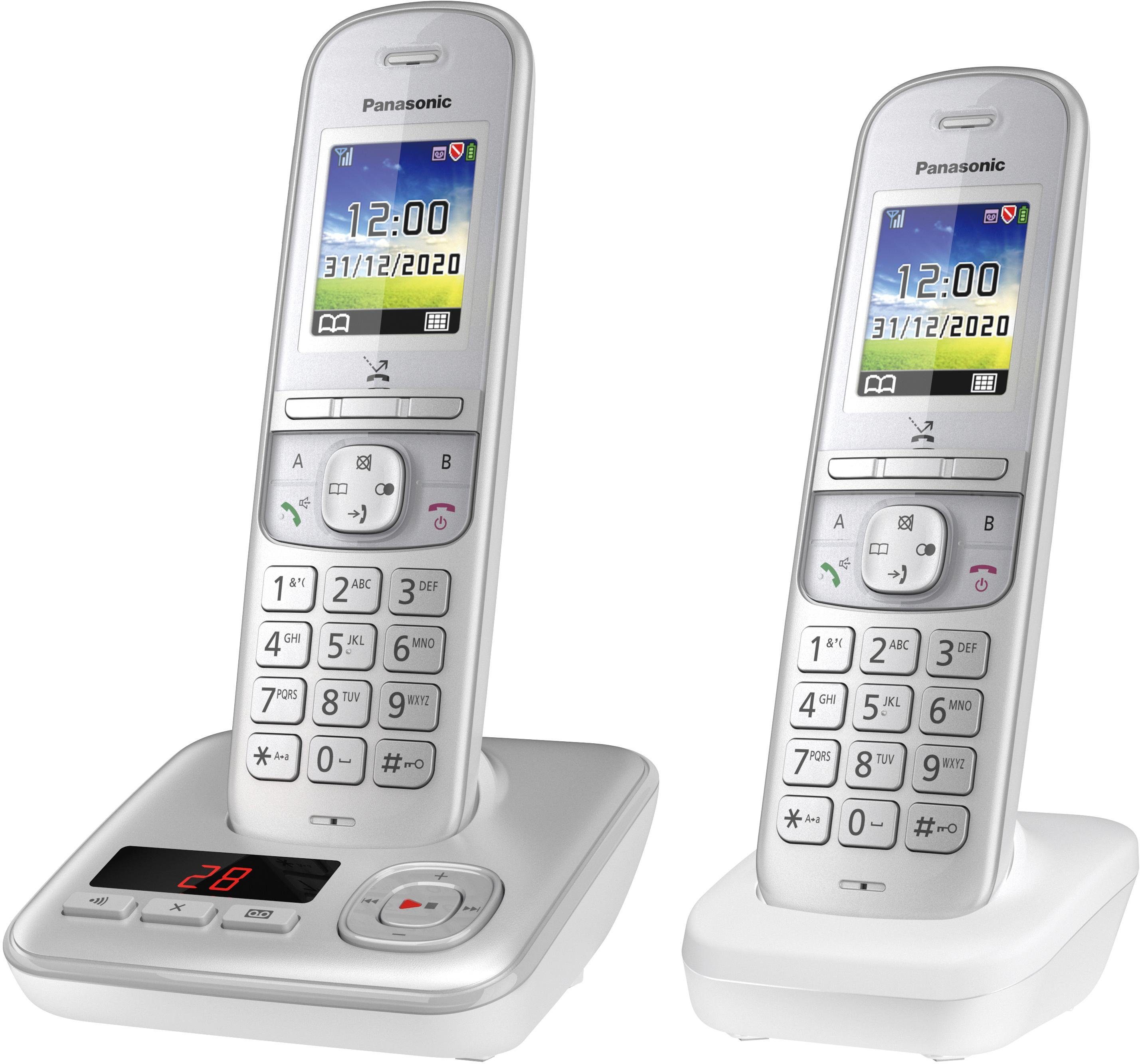 Panasonic KX-TGH722 Duo Schnurloses DECT-Telefon (Mobilteile: 2, mit Anrufbeantworter)