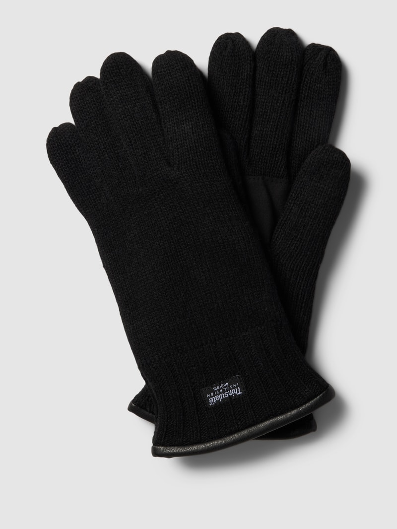 Handschuhe mit Two-Tone-Machart in schwarz