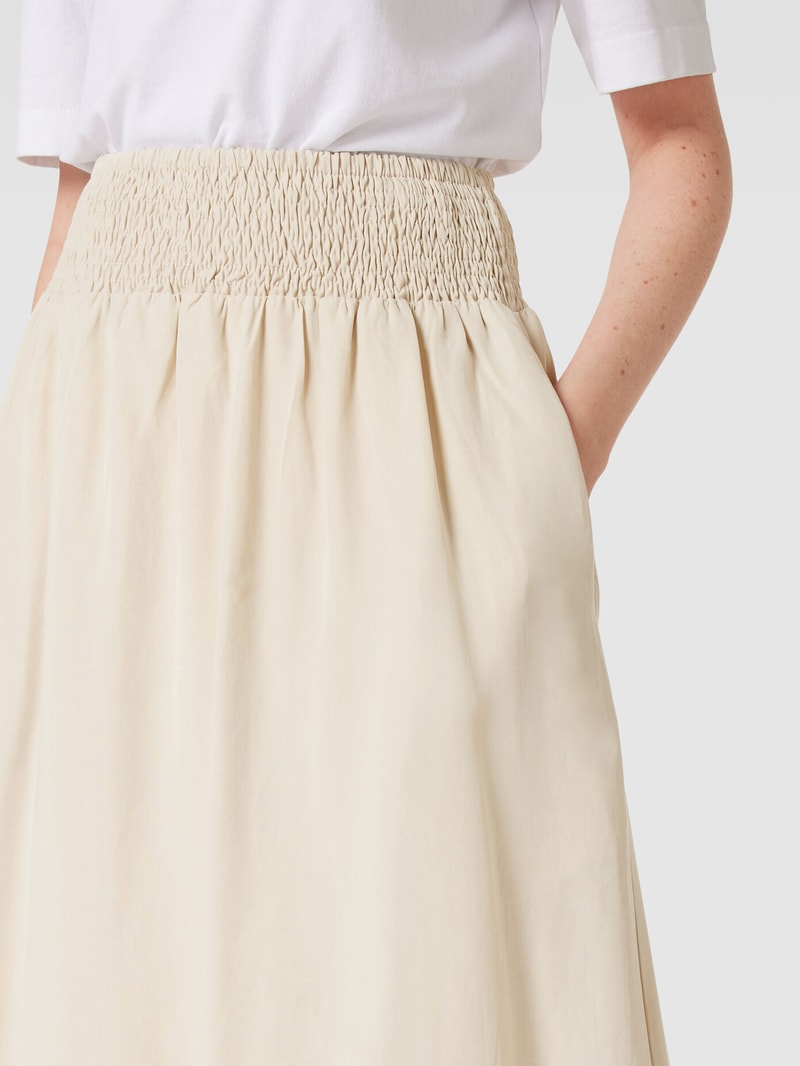Midirock mit elastischem Bund Modell 'sicily' in beige