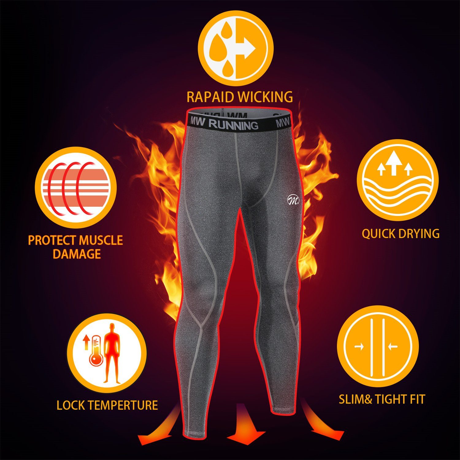 MEETYOO Thermohose Herren Winter Lang Unterhosen (Thermohose und Skiunterwäsche, Warm und Ultra Weich, Perfekte Leggings 2er Pack) für Zuhause und Outdoor Aktivitäten
