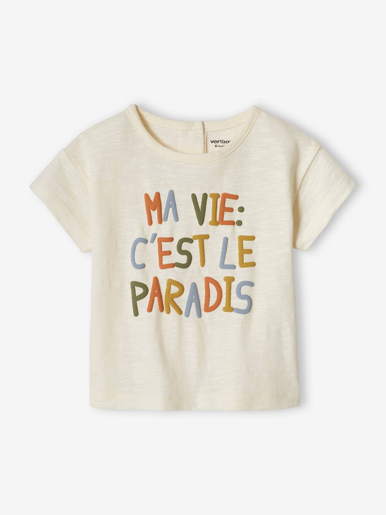 Vertbaudet Jungen Baby T-Shirt mit Message-Print - blau