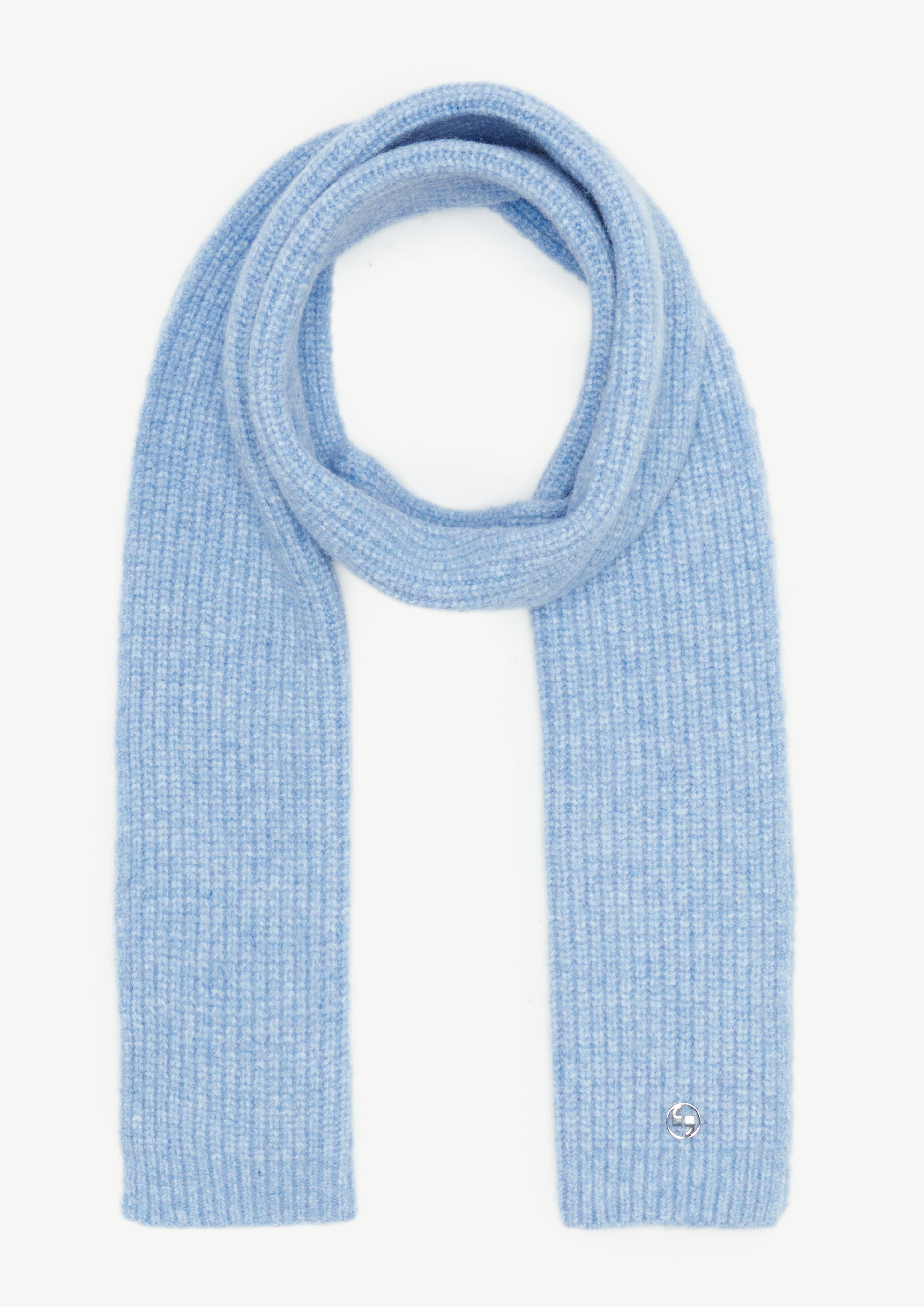 Strick-Schal aus Wollmix - himmelblau