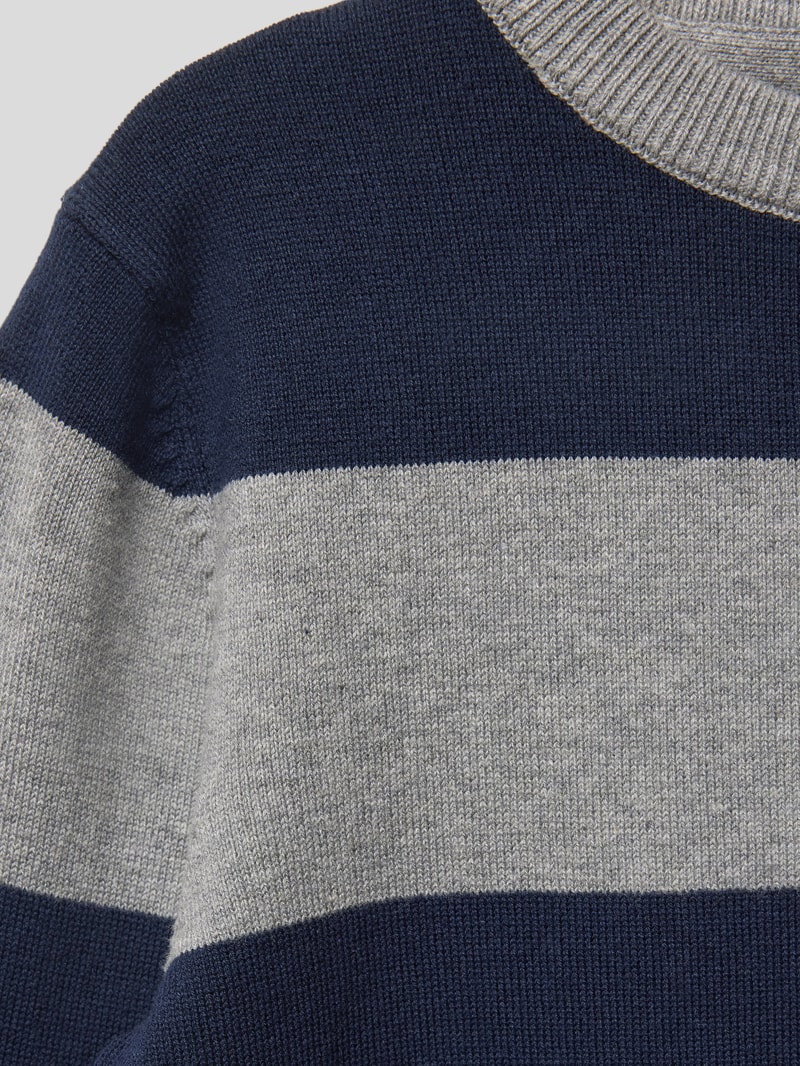 Strickpullover mit Streifenmuster Modell 'wally' in marineblau