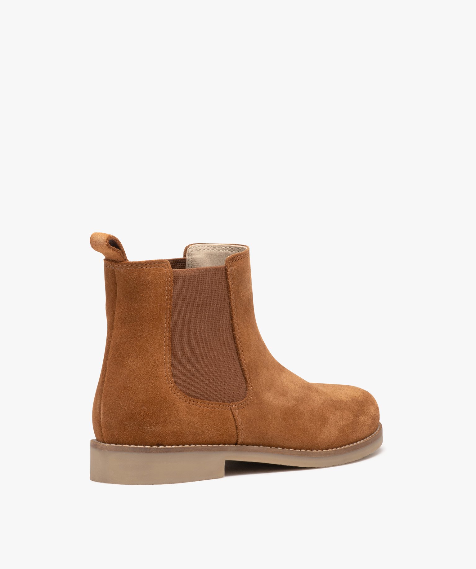 Boots fille unies en suédine style Chelsea camel | GEMO