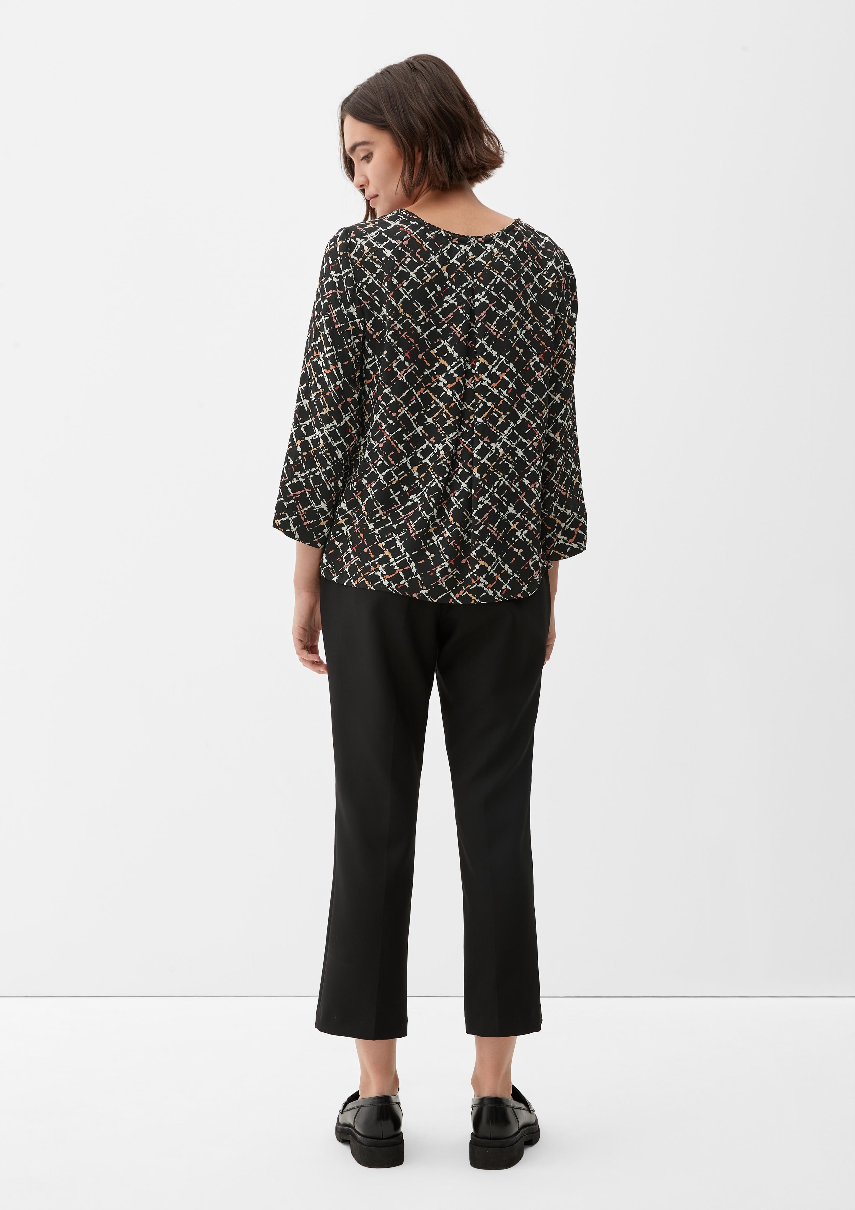 Viskosebluse mit Allovermuster  2121966-99A3