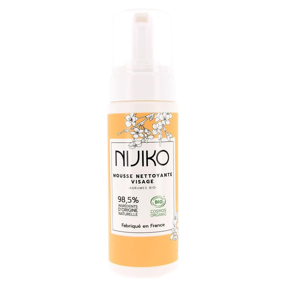 nijiko Mousse Nettoyante Visage Bio pour Peau Grasse Démaquillant et nettoyant