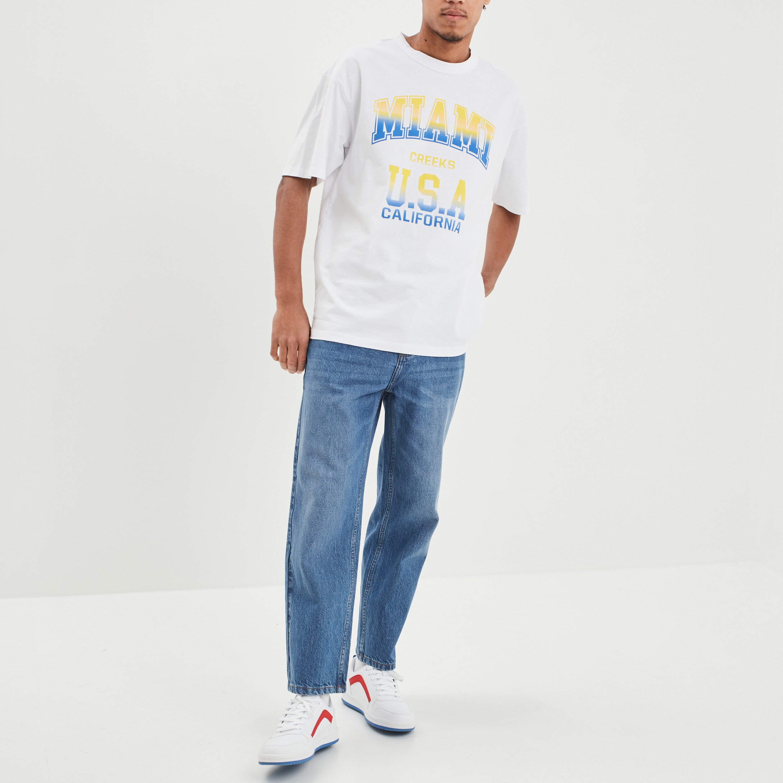 Jeans relaxed Creeks denim stone garçon | La Halle
