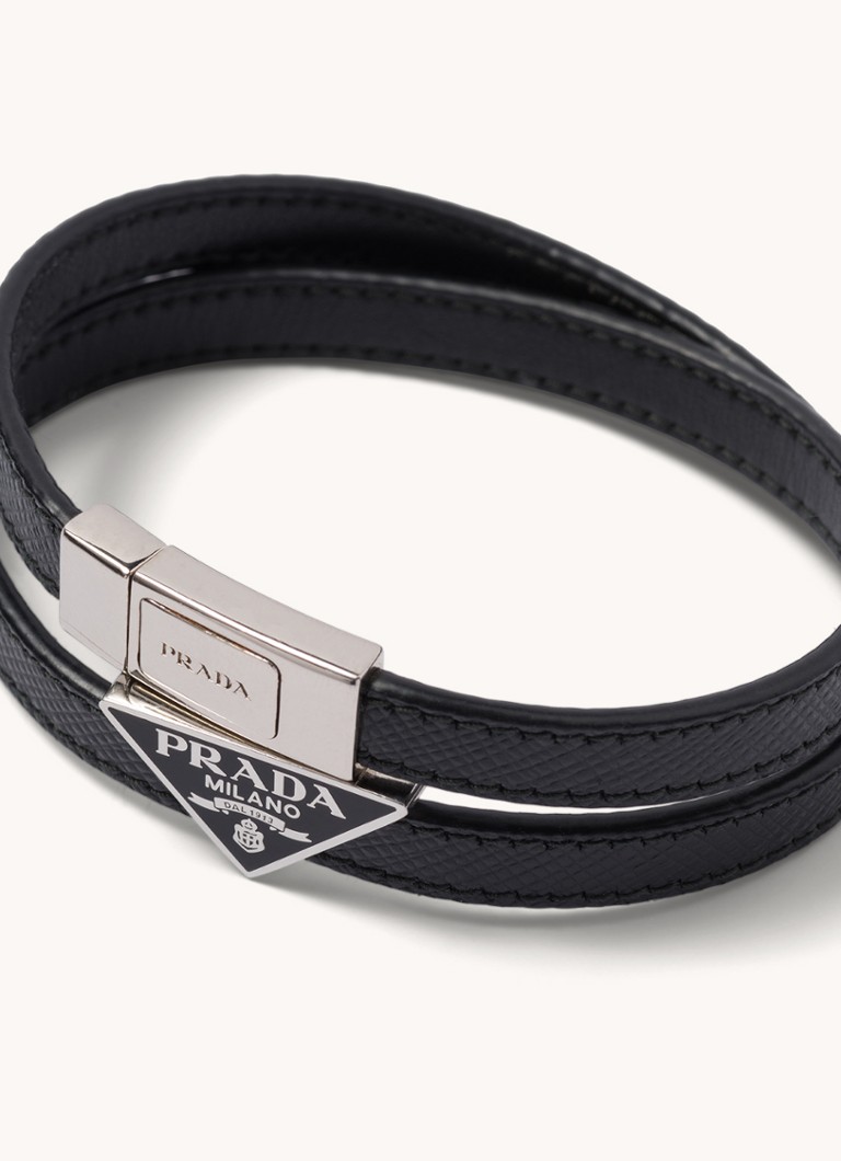 Prada  Armband van leer met logo