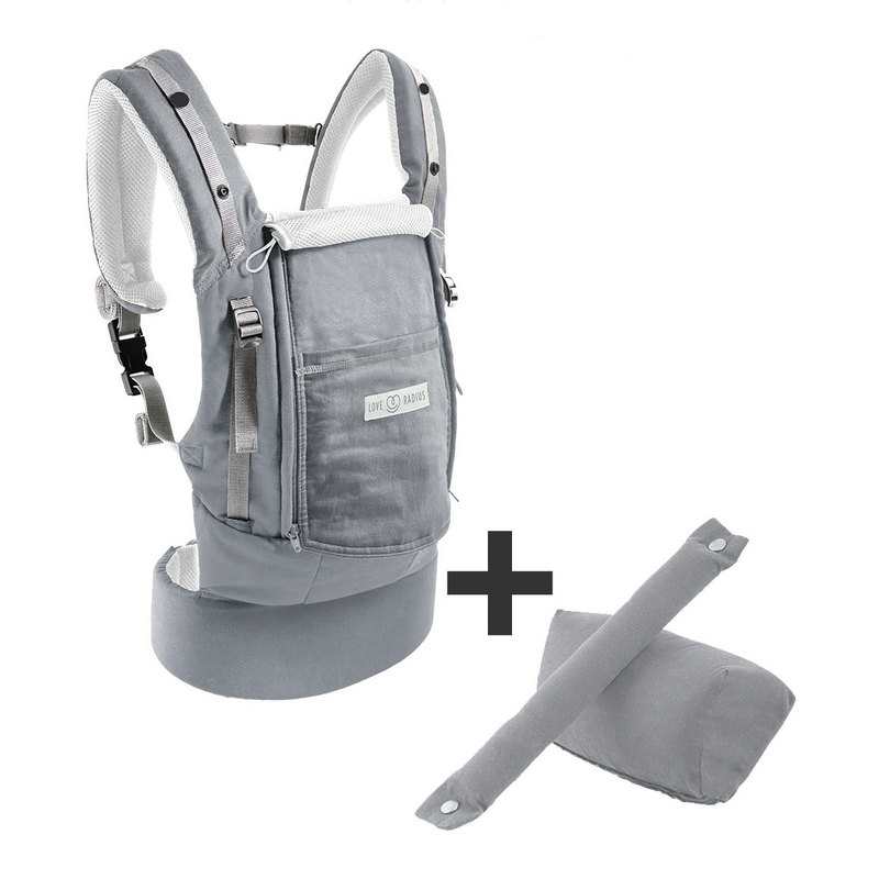 Pack porte-bébé PhysioCarrier gris 0-36 mois Love Radius by JPMBB