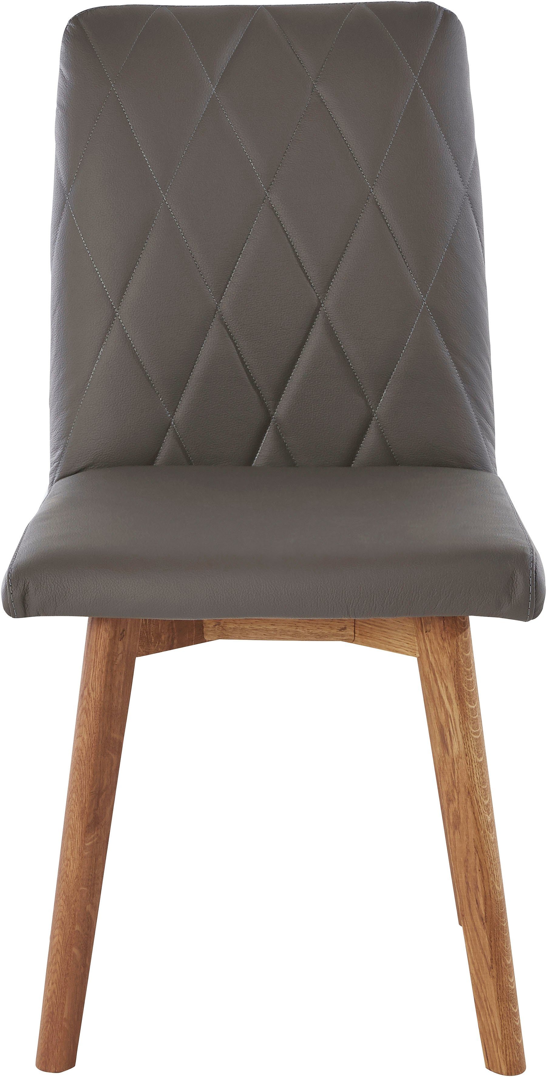 Home affaire 4-Fußstuhl Brest (Set, 2 St), Gestell aus Eiche Massivholz geölt