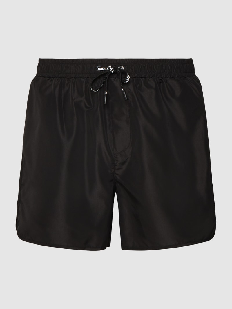 Badehose mit Logo-Print in schwarz