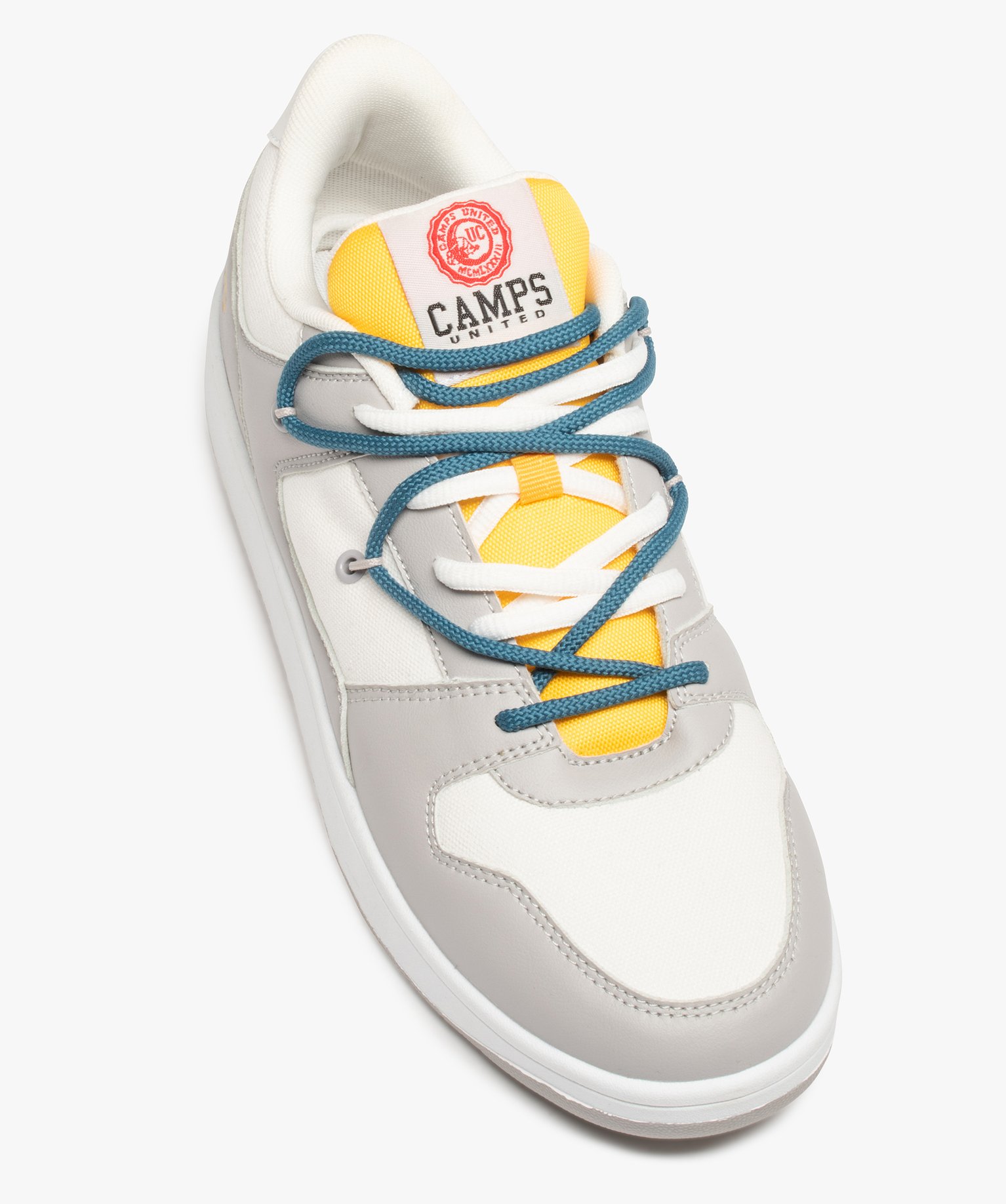 Baskets homme multimatières à double laage - Camps blanc | GEMO