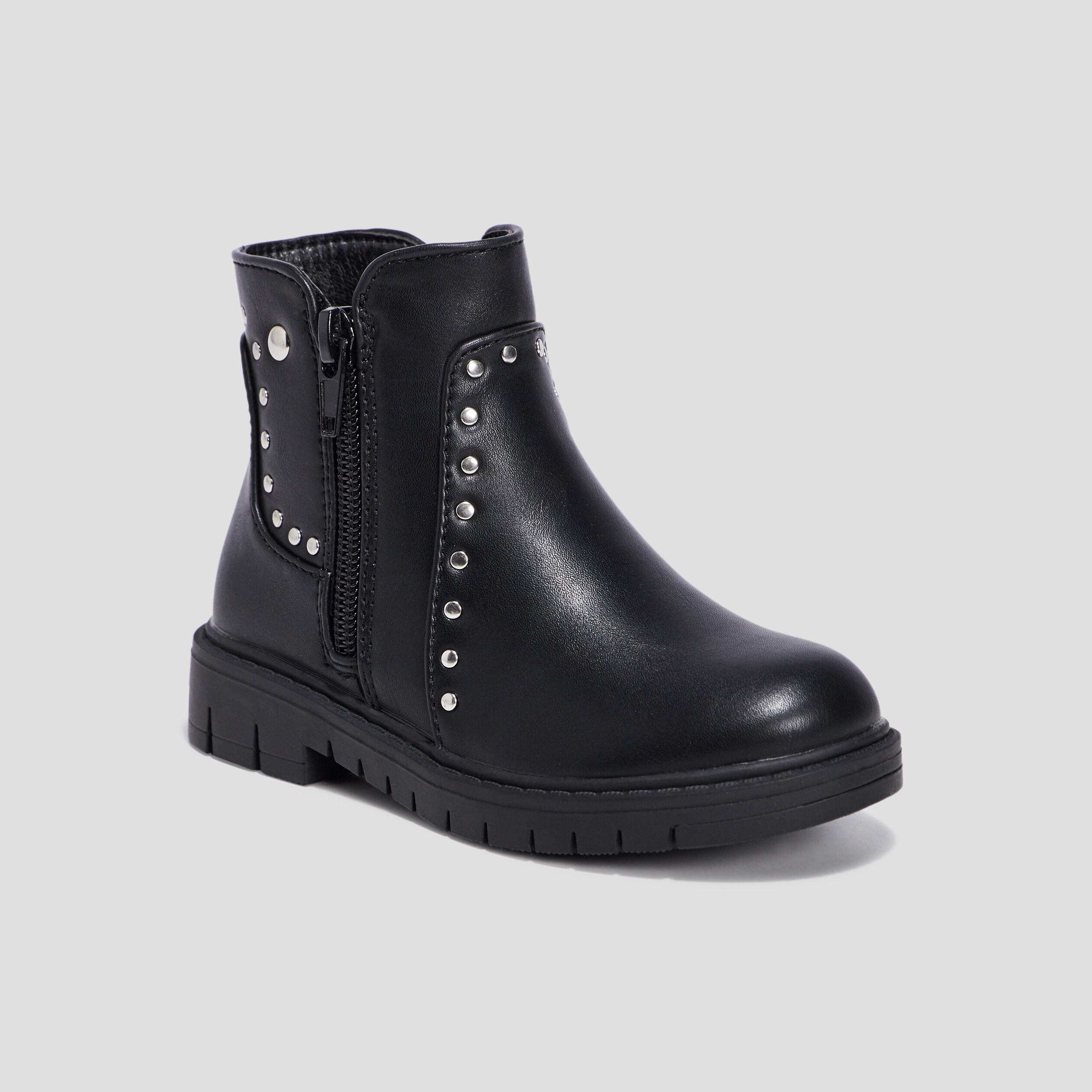 Bottines avec clous noir fille | La Halle