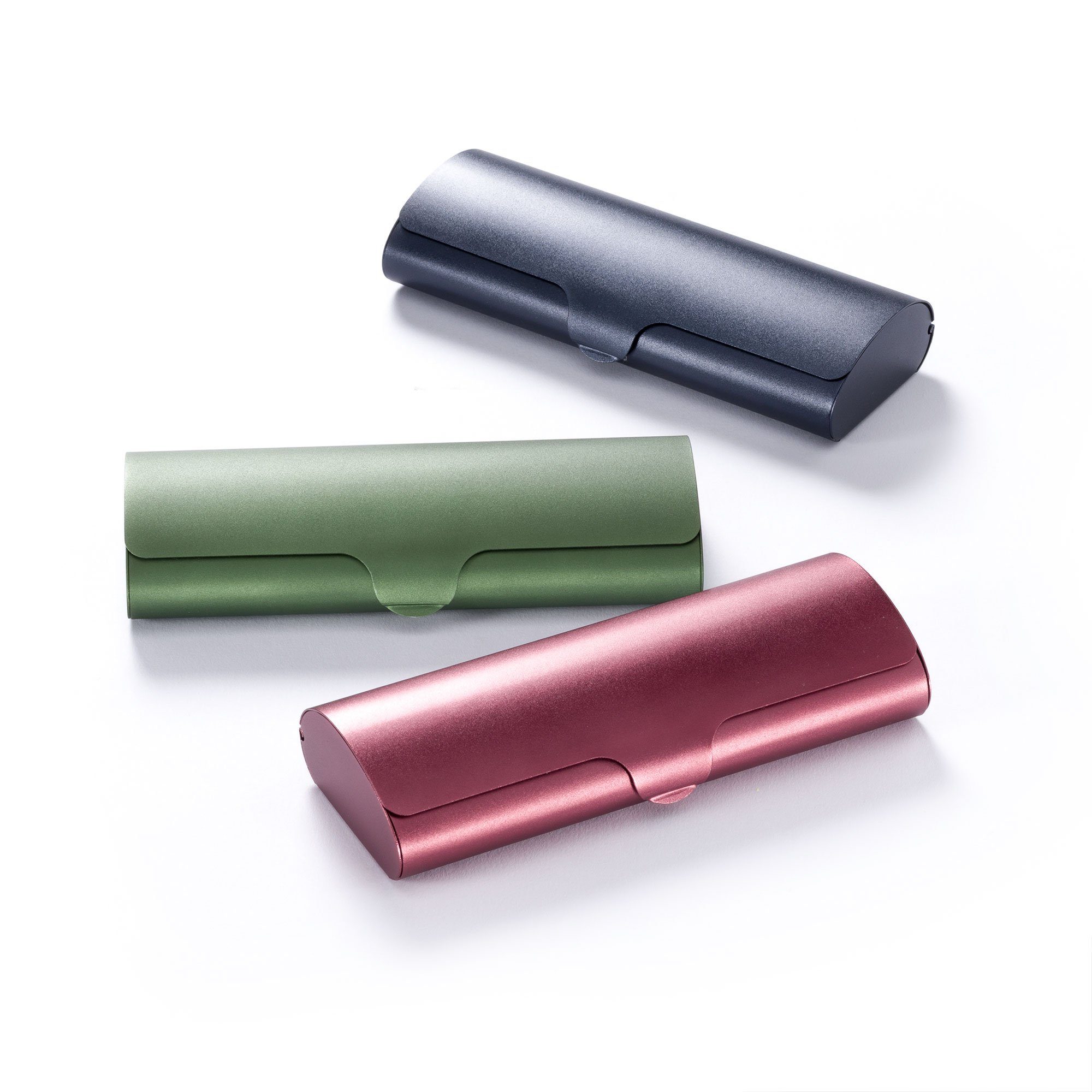 FEFI Brillenetui Leichtes Aluminium Brillenetui in Metallic-Lackierung, inklusive Mikrofasertuch
