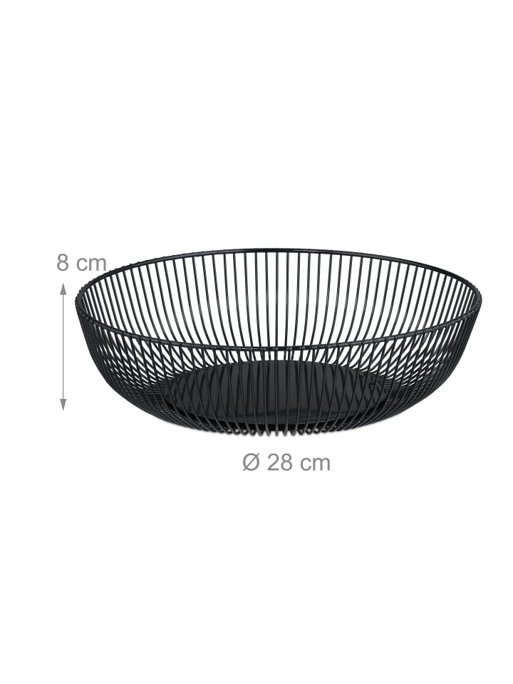 relaxdays Obstschale in Schwarz - (H)8 x Ø 28 cm günstig kaufen onesize