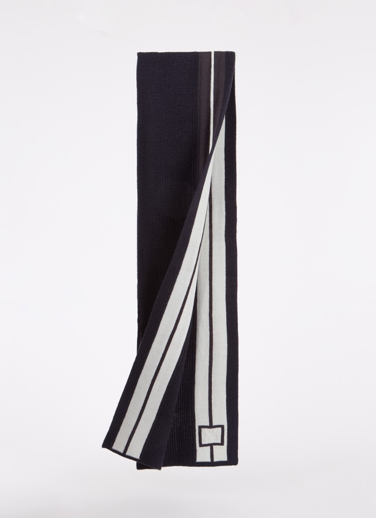 Sciarpa Armani Exchange in misto lana con logo ricamato, 190 x 25 cm