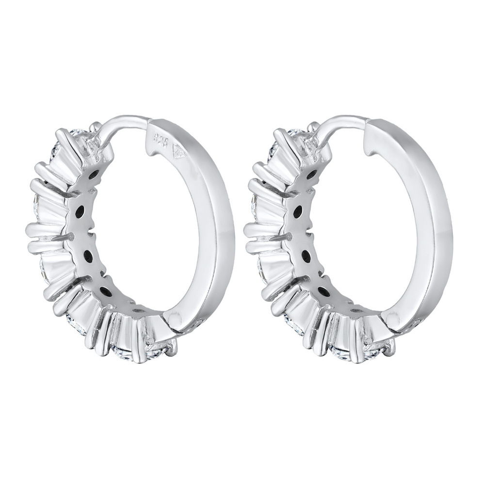 Elli Elli Boucles d'Oreilles Femmes créoles avec cristaux bleu en argent sterling 925 Boucles d'oreilles
