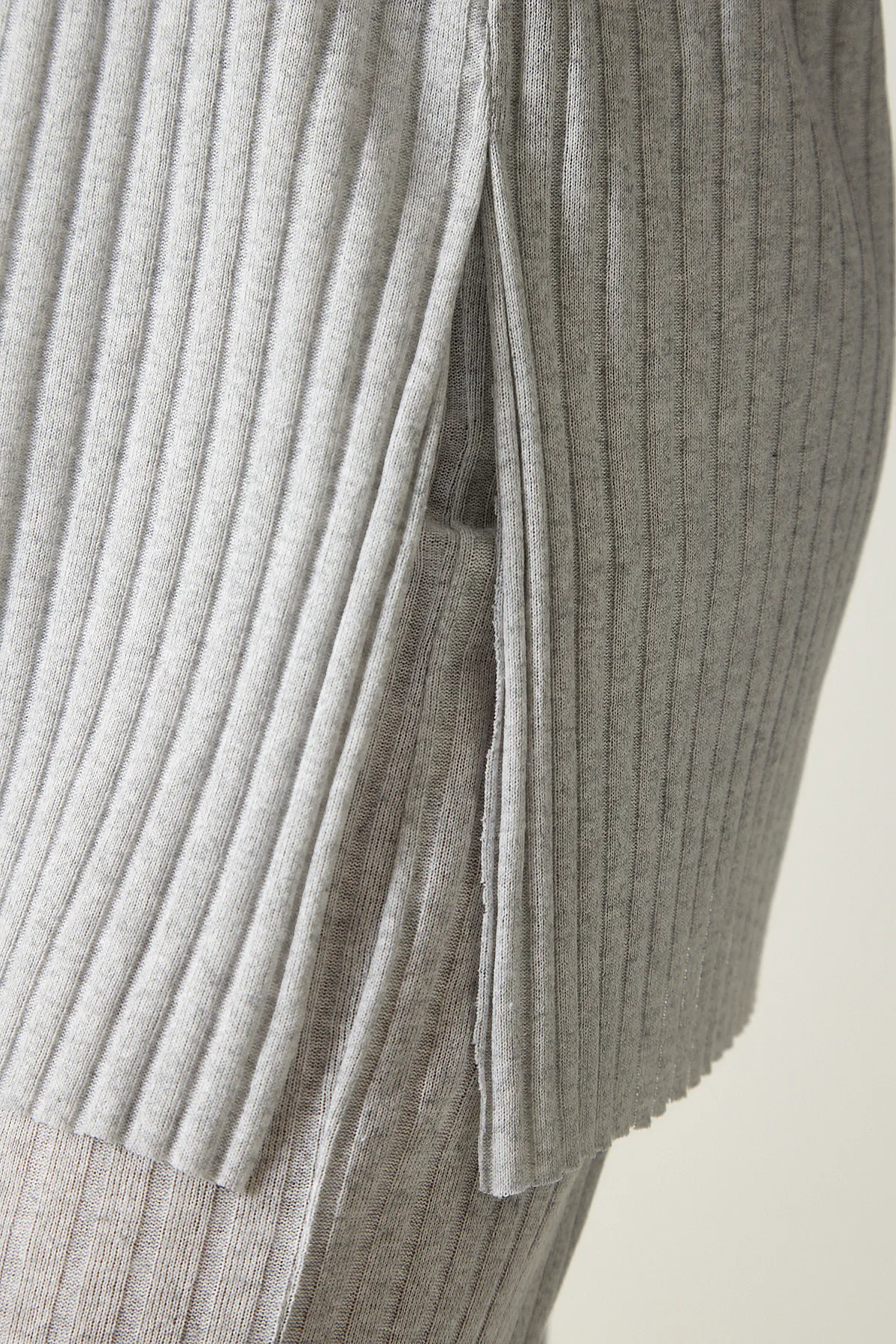Happiness İstanbul  Graues Cord-Strickblusen- und Hosen-Set für Damen OW00008