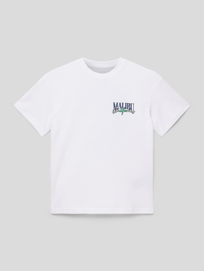 T-Shirt mit Statement-Print Modell 'PALMA' in weiß