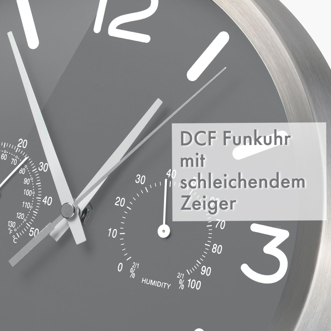 Bresser MyTime ND DCF Thermo-/ Hygro- Wanduhr 25cm