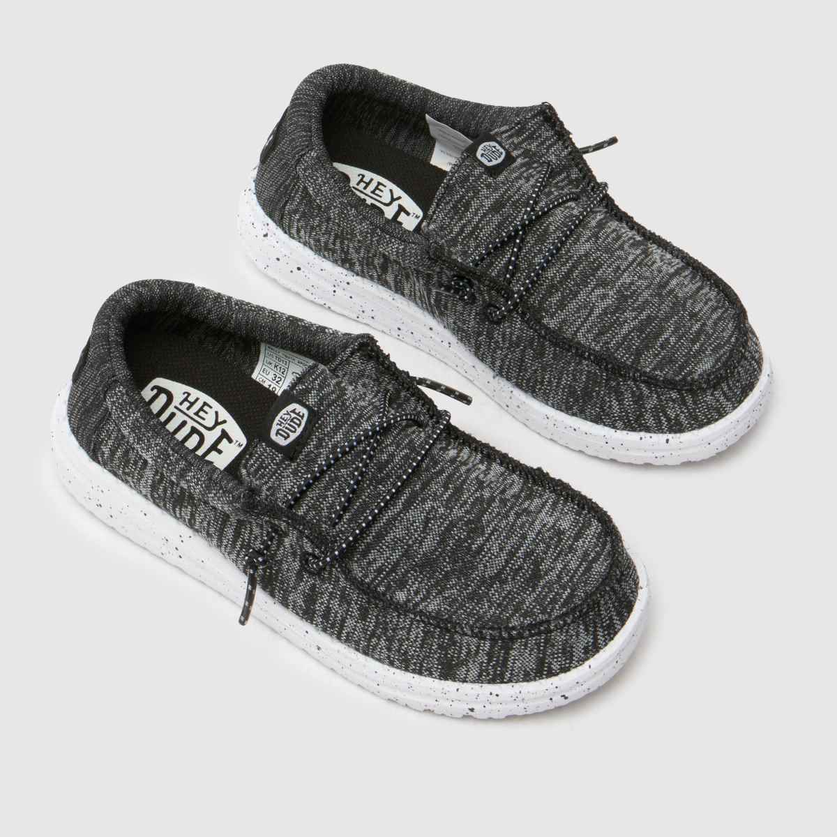 HEYDUDE svarta multi-wally juniorsneakers för pojkar