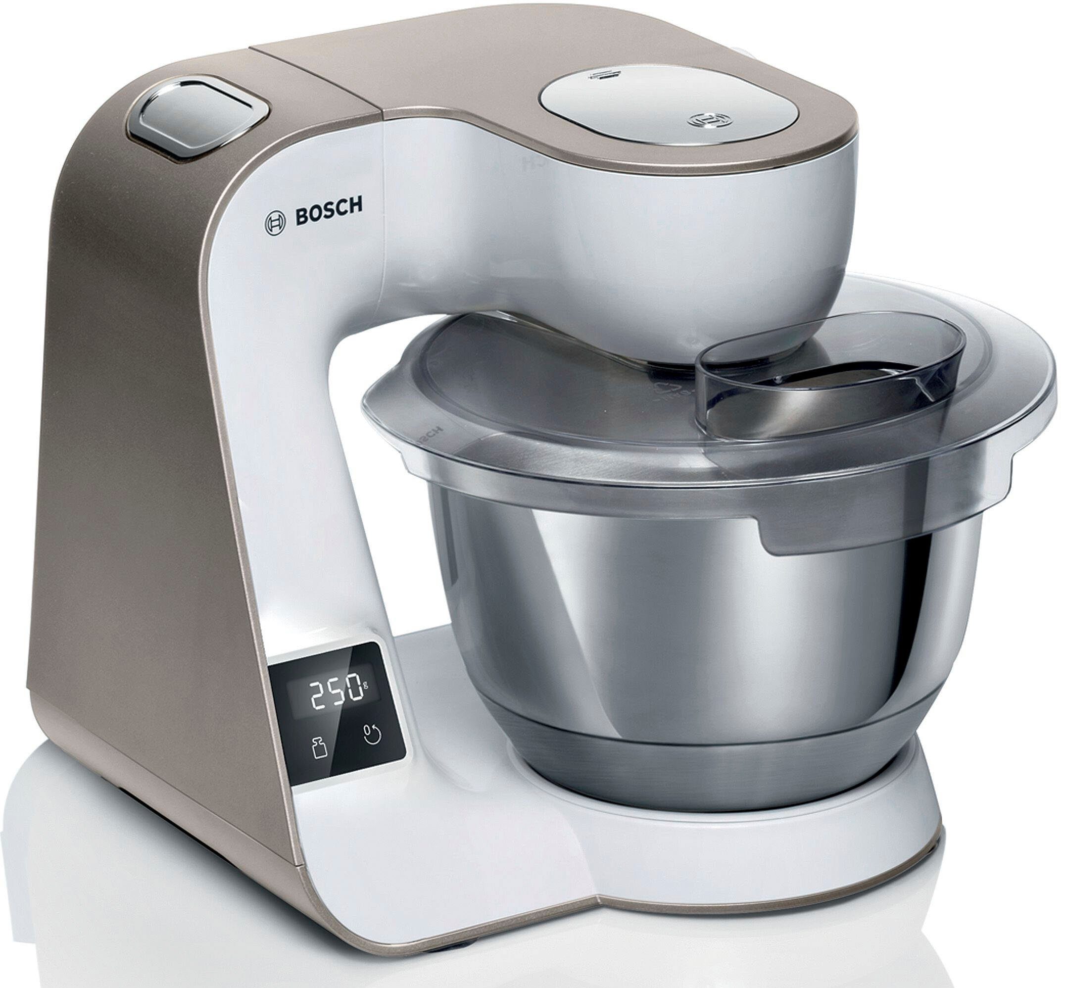 BOSCH Küchenmaschine MUM5XW40 MUM5, 1000 W, 3,9 l Schüssel, Waage, Patisserieset, Schnitzler, 4 Scheiben, Fleischwolf,Zitruspresse