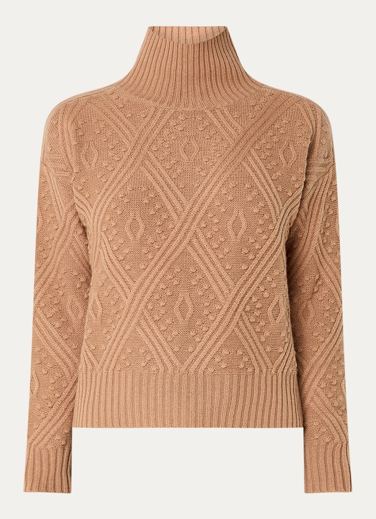Pulover MaxMara Panino din amestec de cașmir tricotat cu împletitură