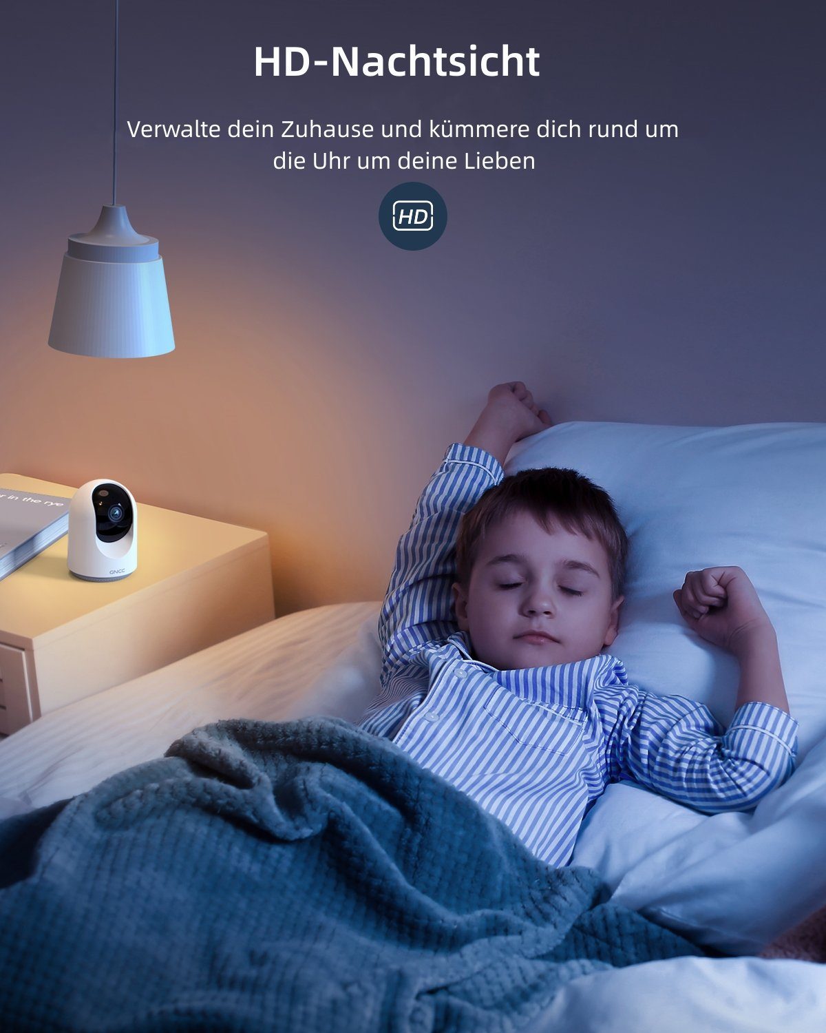 GNCC Babyphone mit Kamera, WLAN Überwachungskamera Innen mit APP 2.4G, 1-tlg.