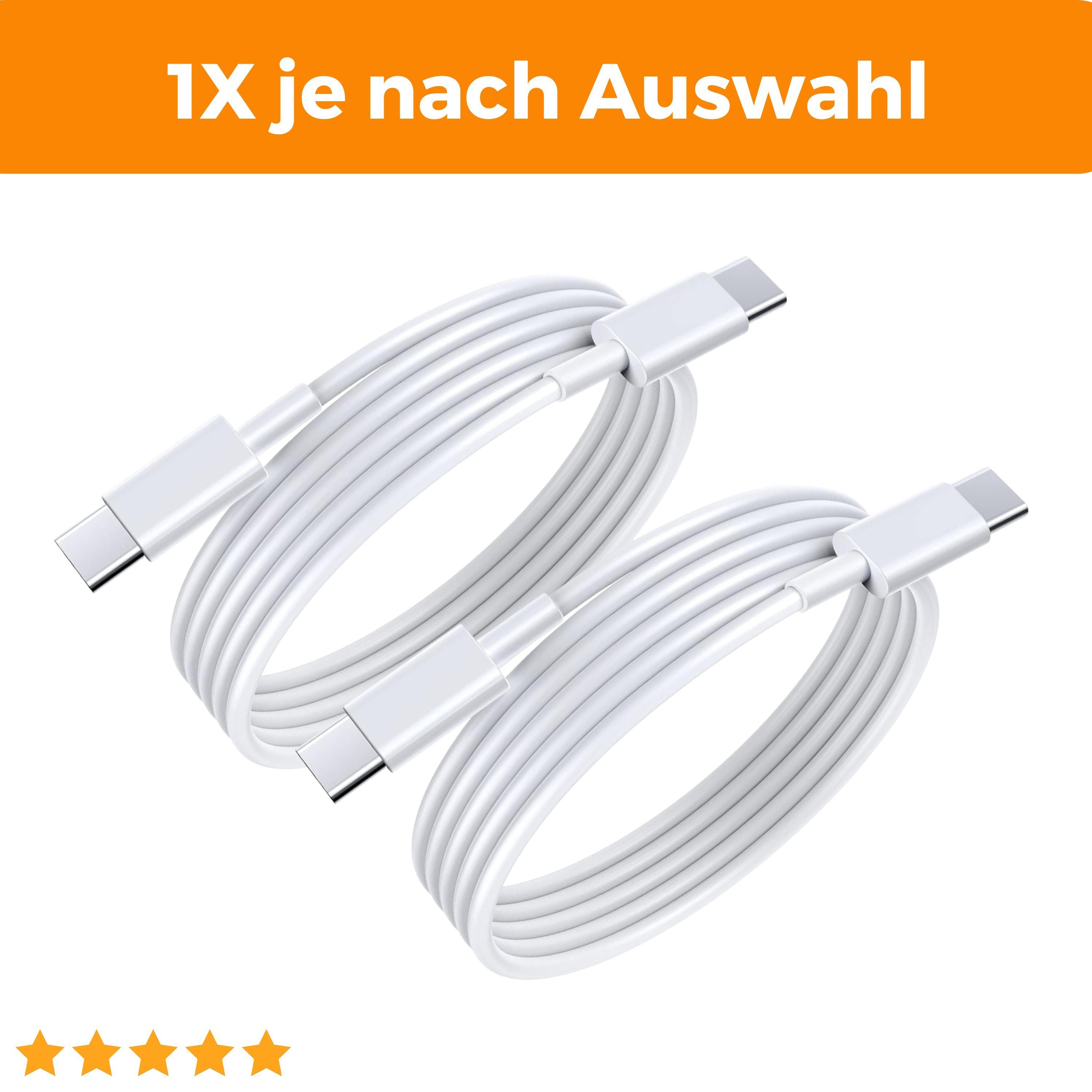 Shopbrothers Schnellladekabel USBC passt für Samsung Galaxy S23 S22 S21 iPhone 15 USB-Kabel, USB-C, USB-C, Typ C (Eurostecker) (100 cm), Schnellladefunktion, Verstärkte Konnektivität, Flexible Längen