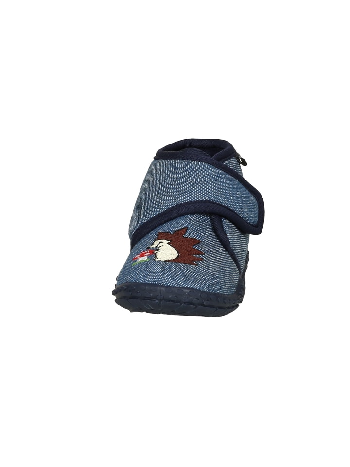 Playshoes Hausschuh Igel in Jeansblau günstig kaufen
