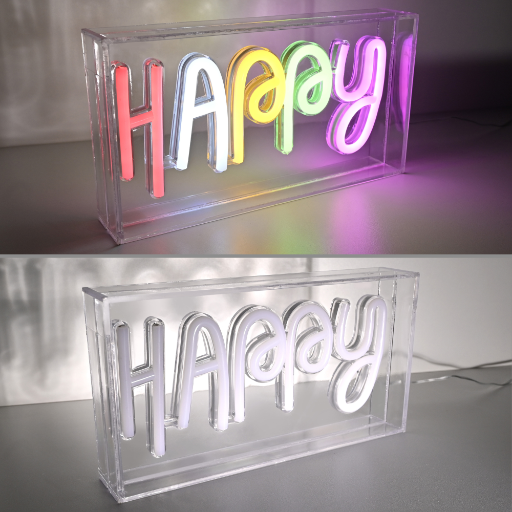 Neon-LED-Tischleuchte Neon-Happy