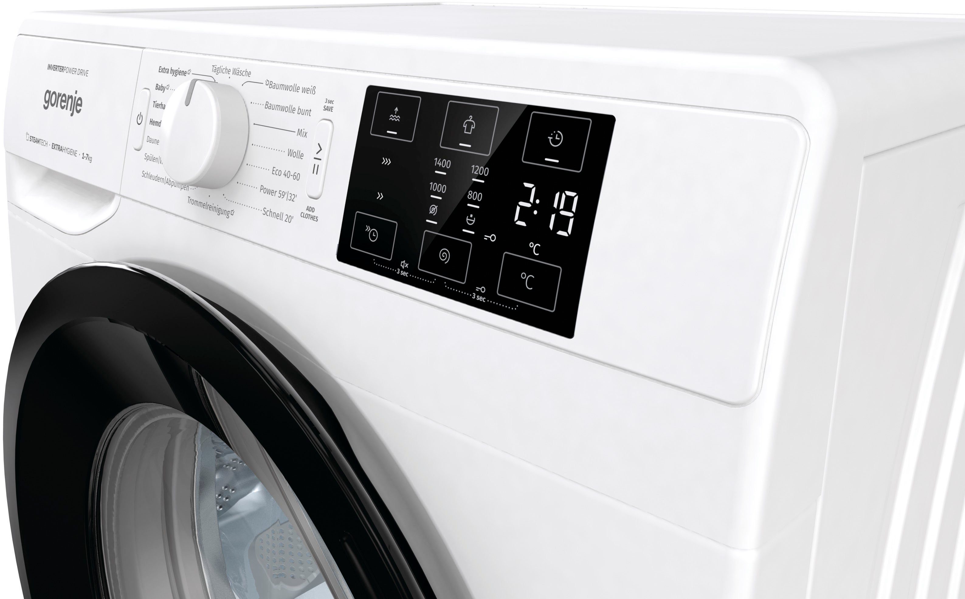 GORENJE Waschmaschine Wave NEI74SAP, 7 kg, 1400 U/min, nur 47 cm tief