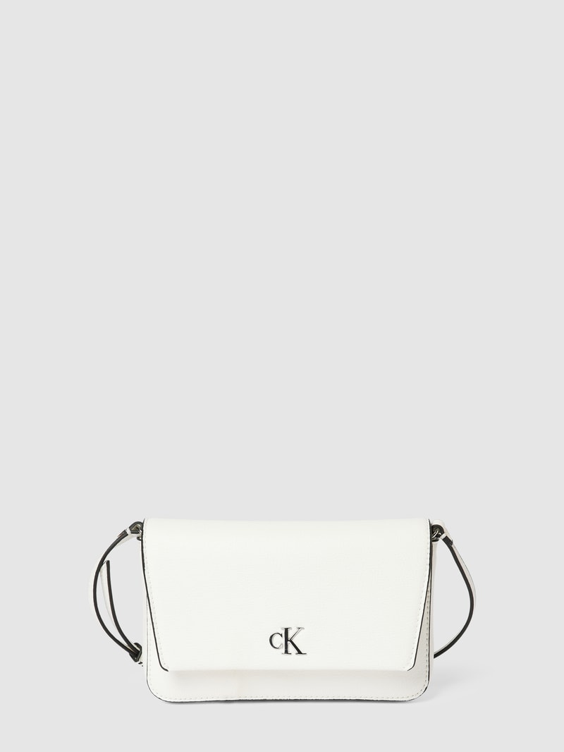 Handtasche mit Label-Applikation Modell 'MINIMAL' in weiß