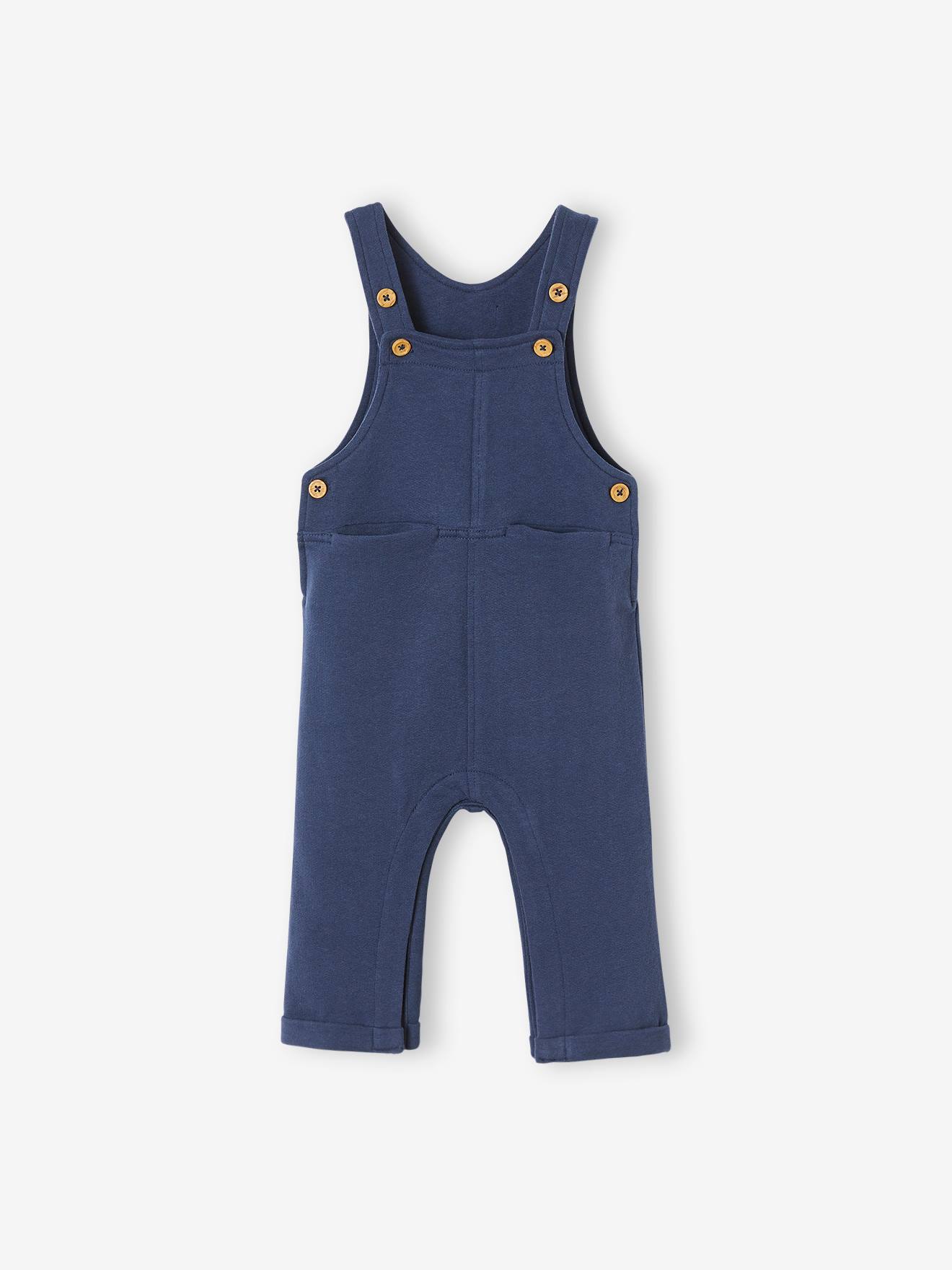 Salopette en molleton bébé gris foncé chiné